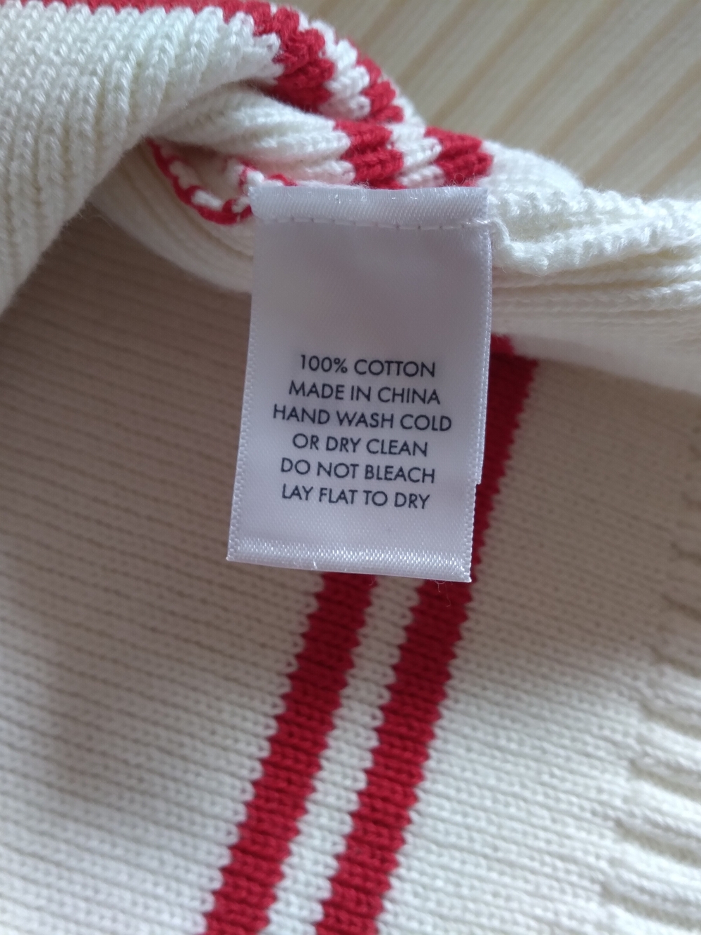 Lake Nora Cardigan White With Red Stripes - Picture 3 of 7